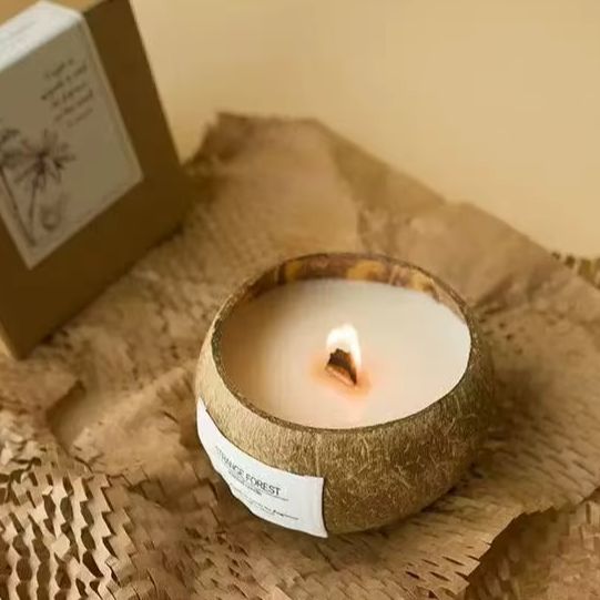 Home Decor Essentials - Doğal Hindistan Cevizi Kabuğu Kokulu Mum,