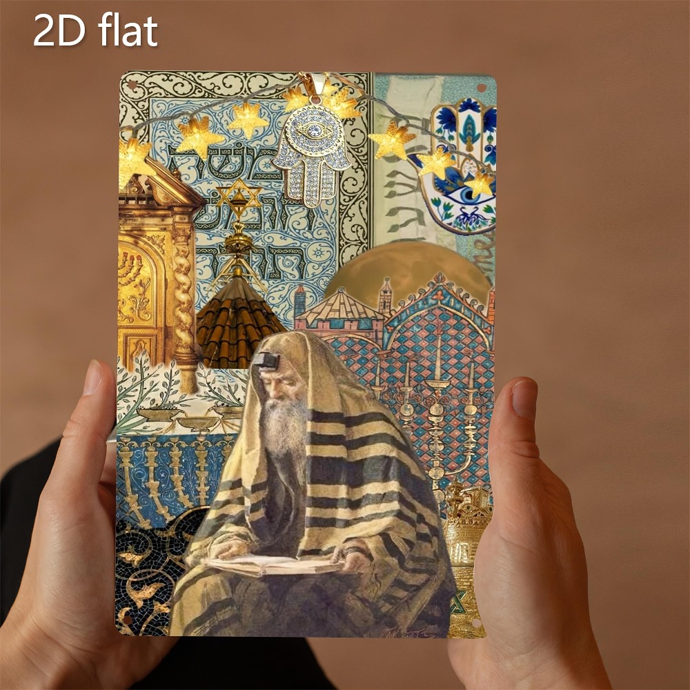 Home Decor Outdoor - CIFBUY Vintage Yahudi Yaşlı Okuyor Alüminyum