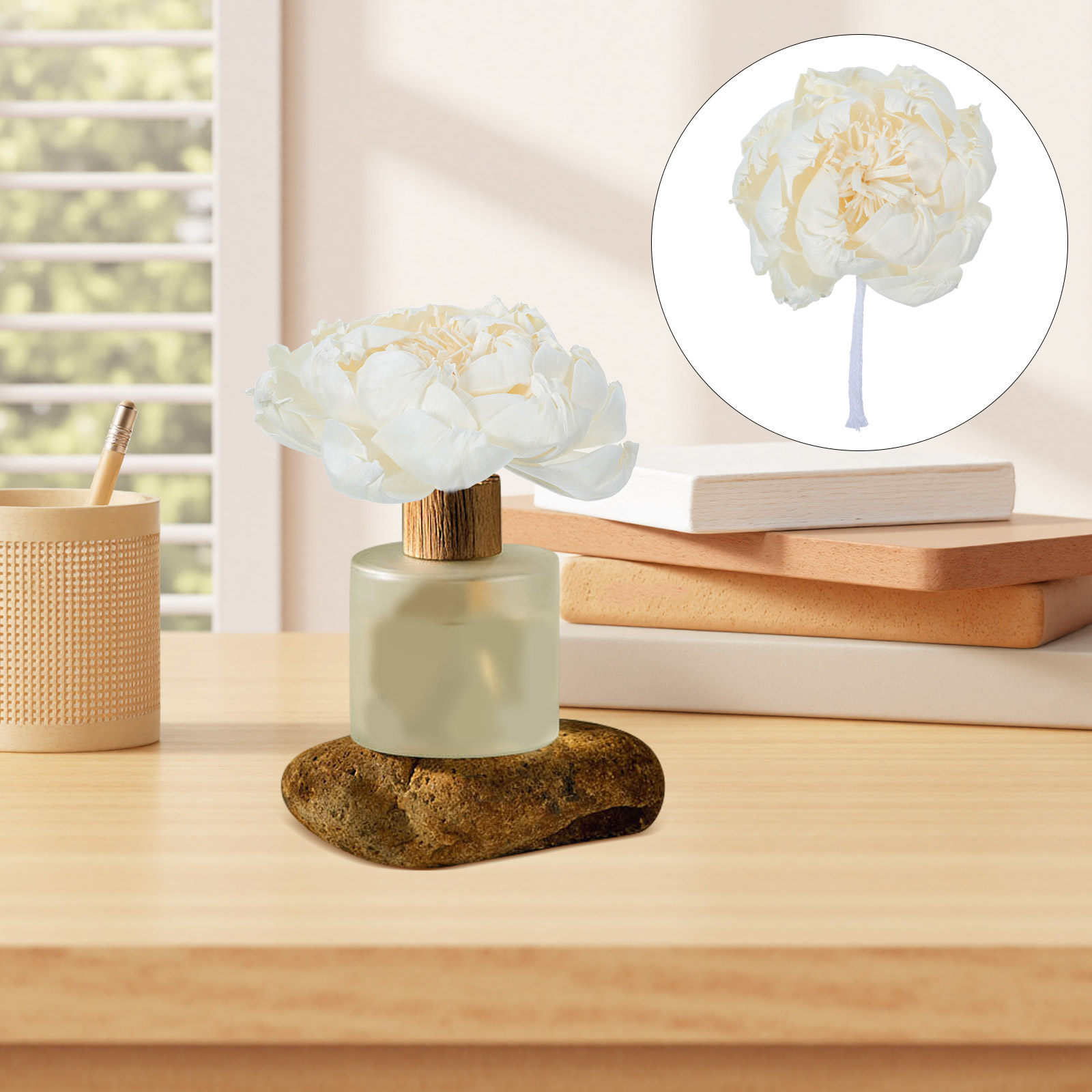 Home Decor Essentials - Şakayık Başlı Koku Difüzörü 12Cm Yapay