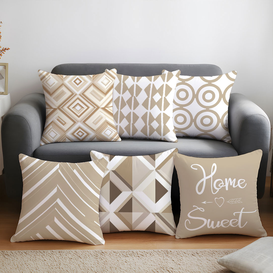 Home Decor Vector - 45x45cm Açık Kahve Rengi Vektör İllüstrasyon