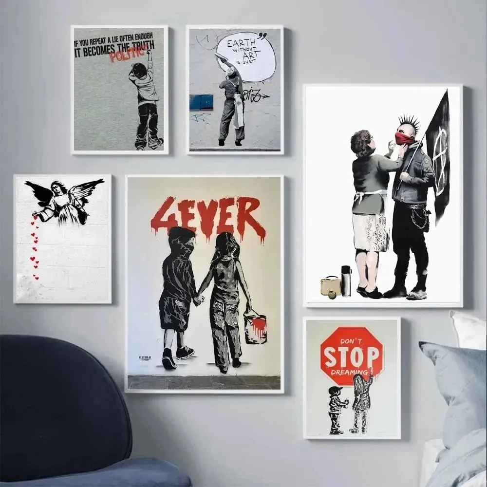 Home Decor Minimal - 1 adet çerçevesiz Sokak Kültürü Graffiti