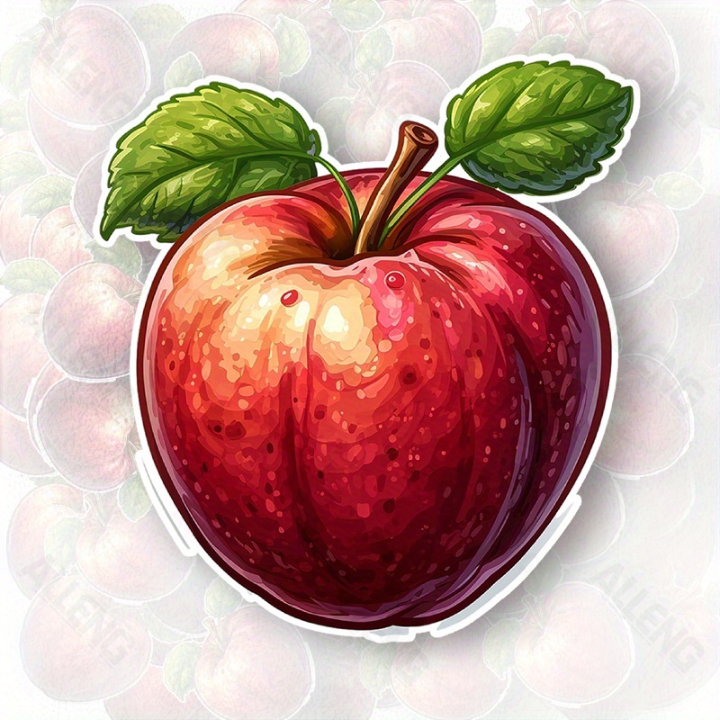 Home Decor Vector - ALANG Kırmızı Elma Vektör Sanatı Çıkartması
