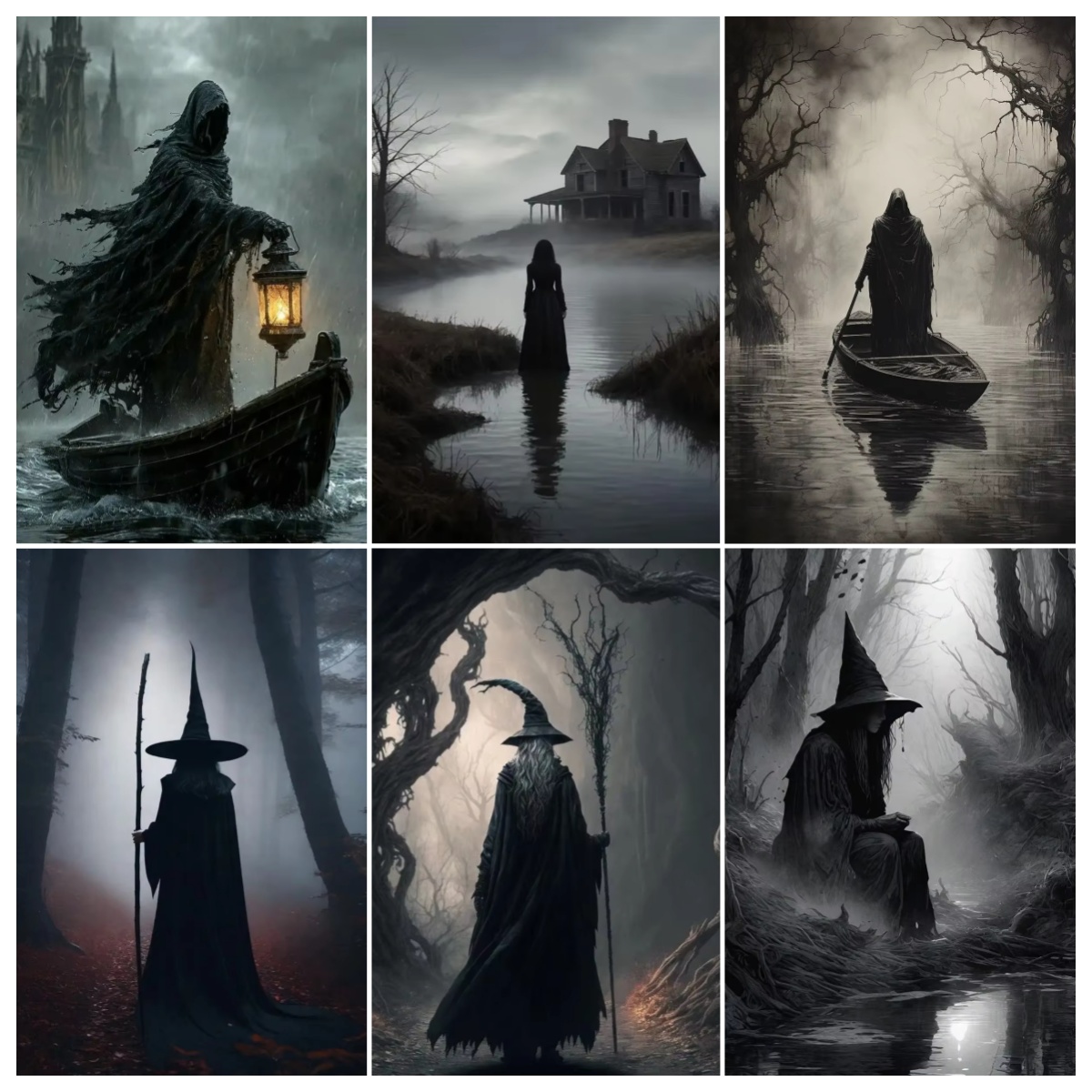 Home Decor Gothic - Çerçevesiz kanvas tablolar, Karanlık Akademi Sanatı,