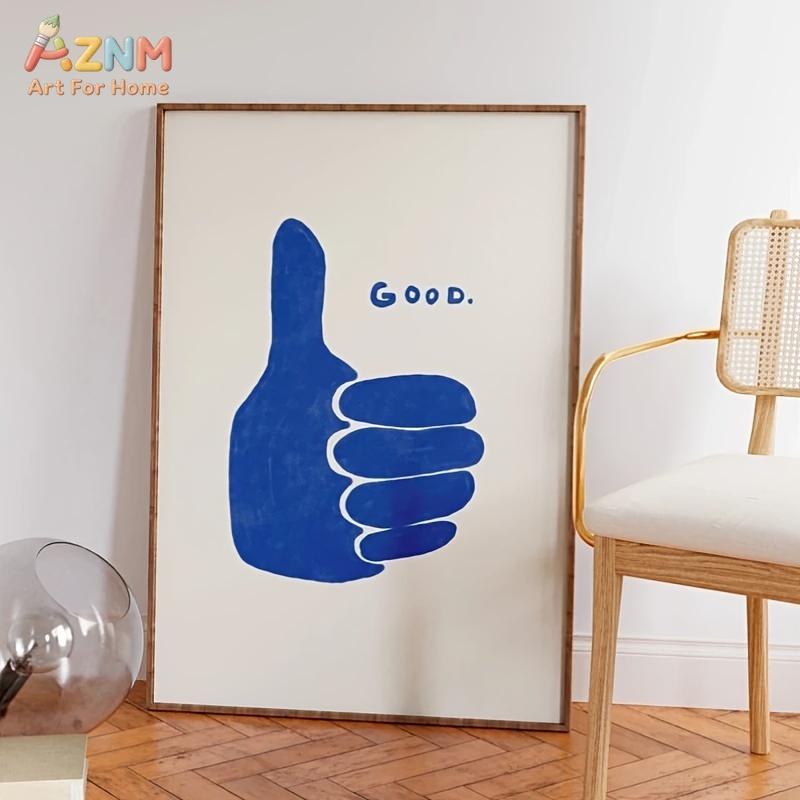 Home Decor Minimal - AZNM Minimalist Mavi Yaşasın İyi Metin