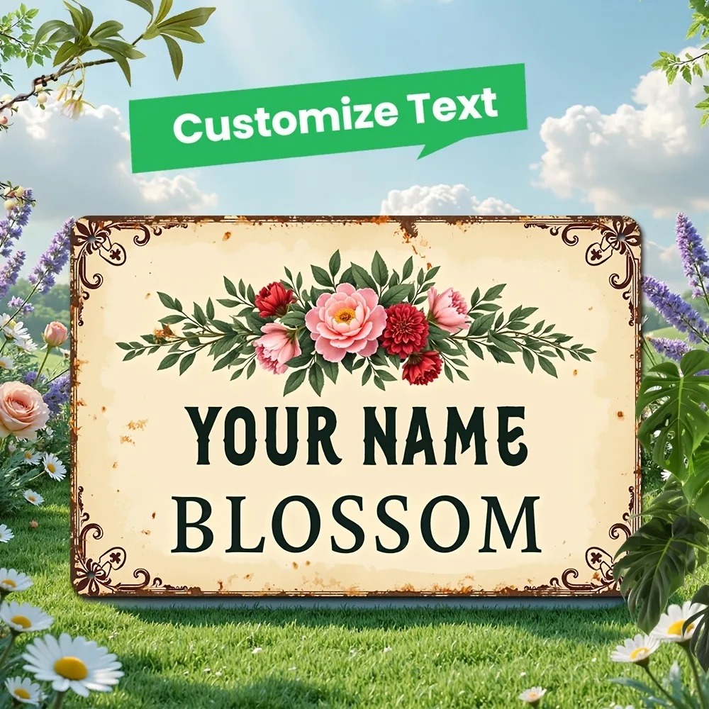 Home Decor Shop - 2D Düz Özel İsimli Alüminyum Plaket
