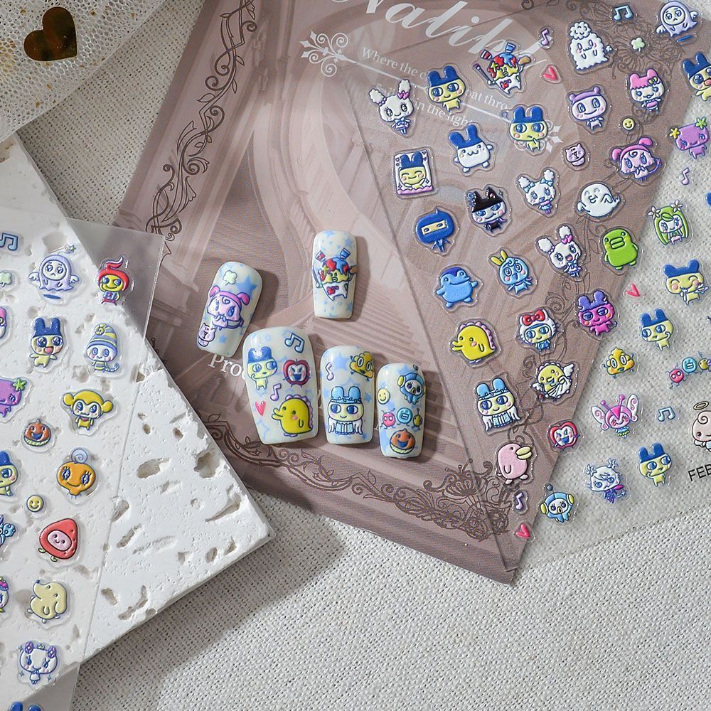 Home Decor Sticker - Tamagotchi Çizgi Film 3D Kabartmalı Rölyef
