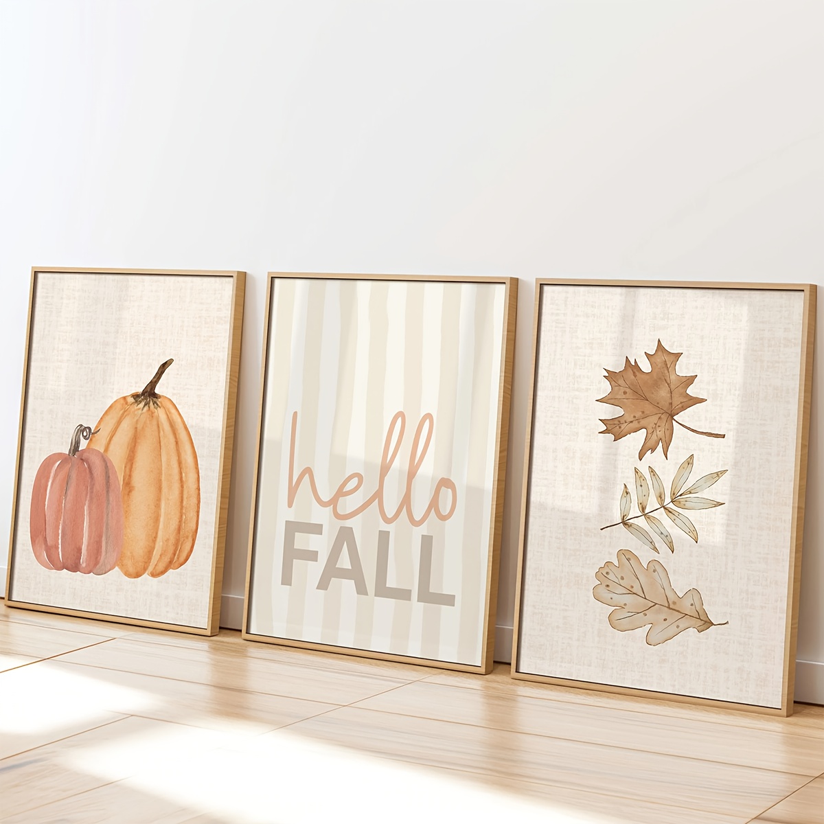 Home Decor Logo - 1/3 adet Merhaba Sonbahar Logolu Kanvas