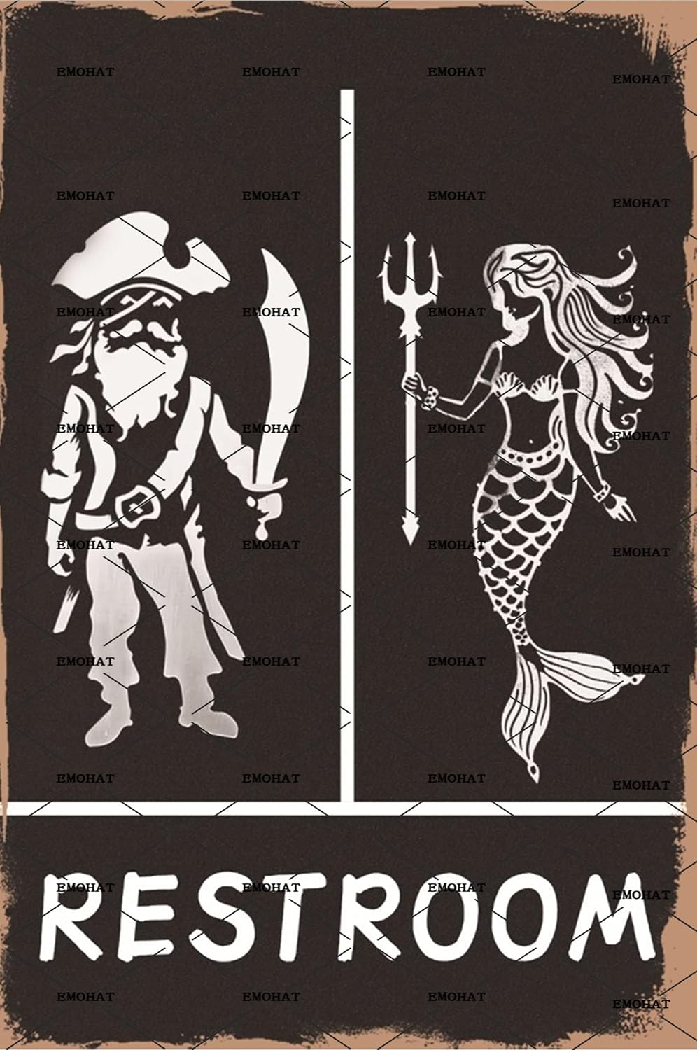 Home Decor Shop - EMOHAT Komik Metal Tabela, Deniz Kızı
