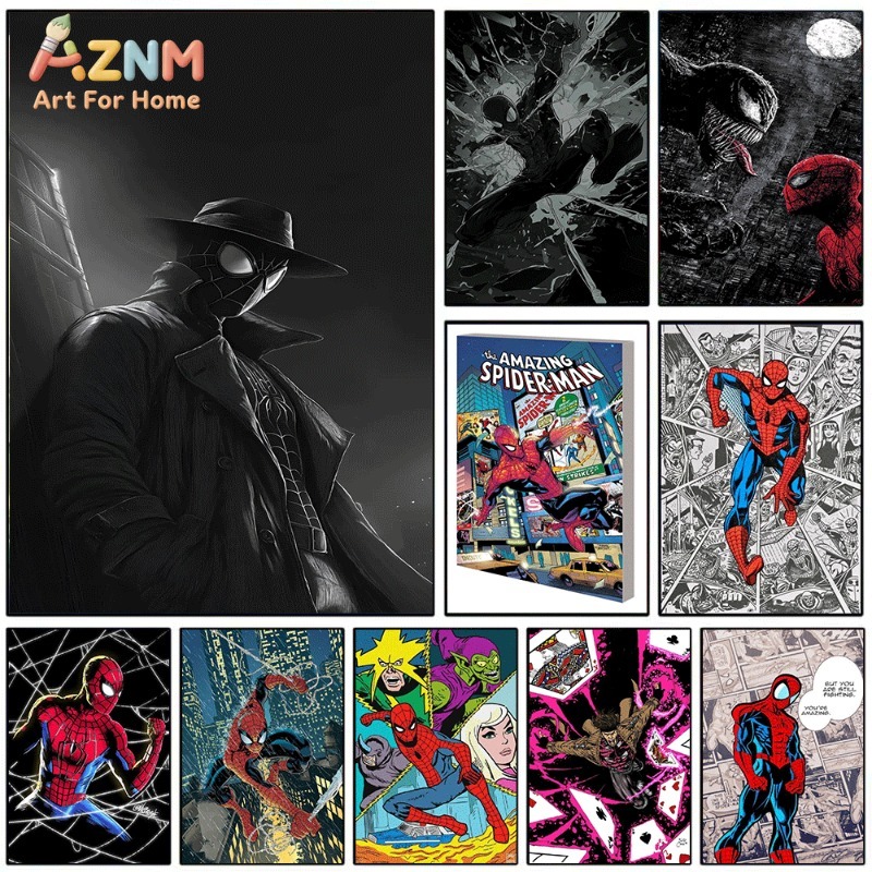 Home Decor Gothic - Noir Spider-Man Karanlık Çizgi Roman Tarzı