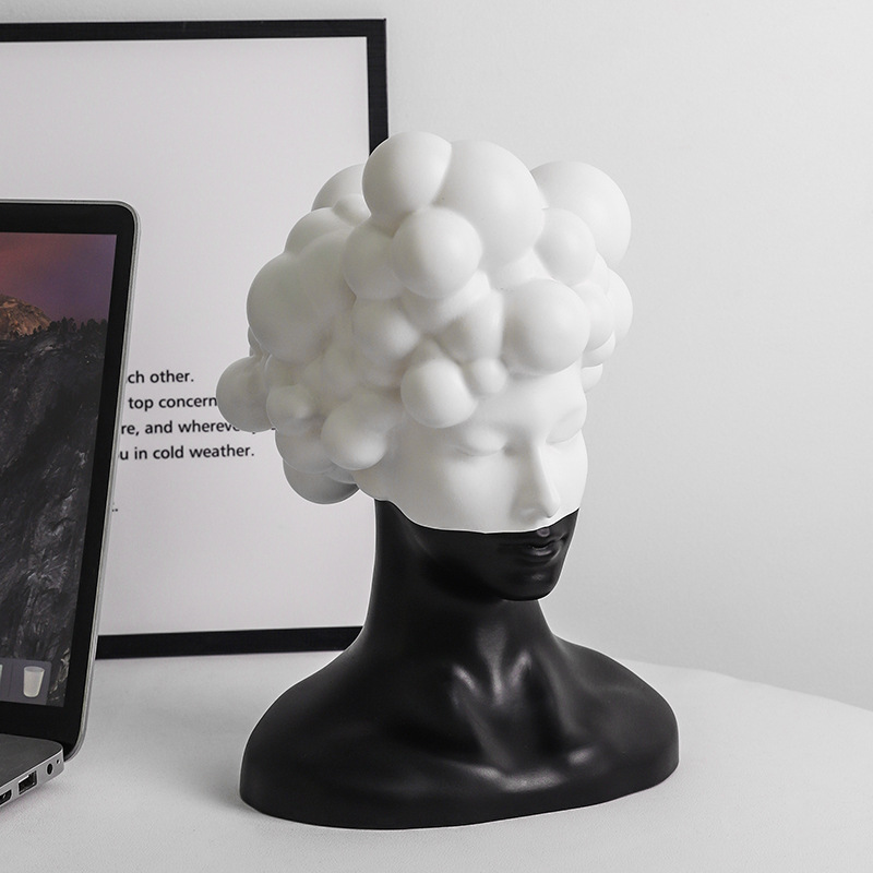 Abstract Sculpture Resin - 1 Adet Yaratıcı Siyah ve Beyaz