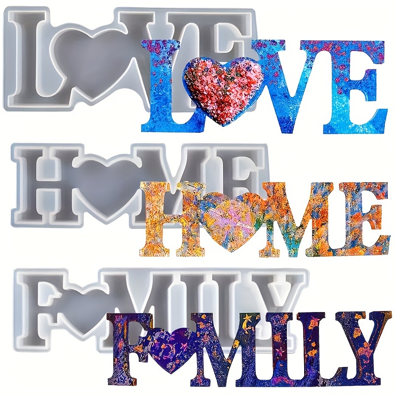 Home Decor Manufacturers - 3 Adet Kalp Şeklinde Slogan Yazılı