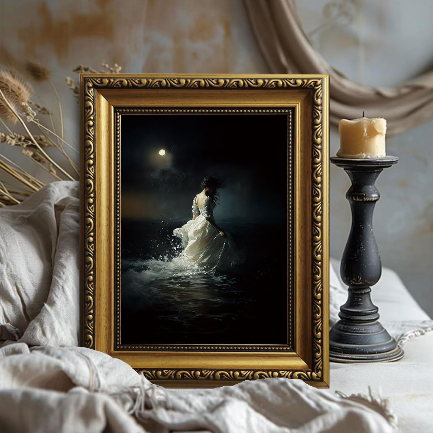 Home Decor Gothic - Çerçeveli Kanvas Duvar Sanatı Gotik Romantik