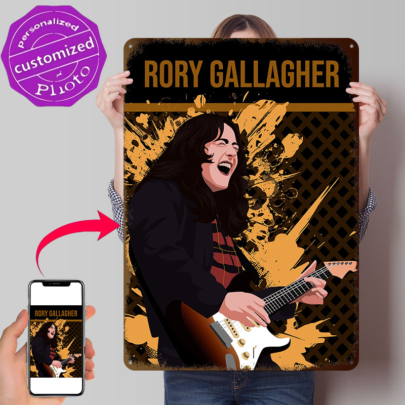 Home Decor Vector - Rory Gallagher Vektör Sanat İllüstrasyon Metal