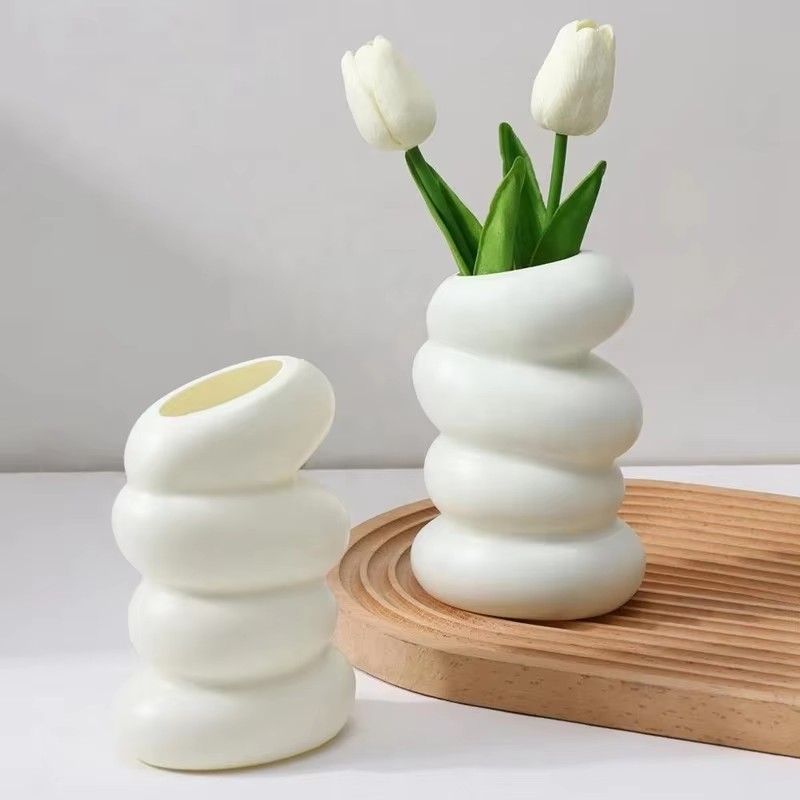 Home Decor Aesthetic Pinterest - 1 adet plastik Spiral beyaz vazo