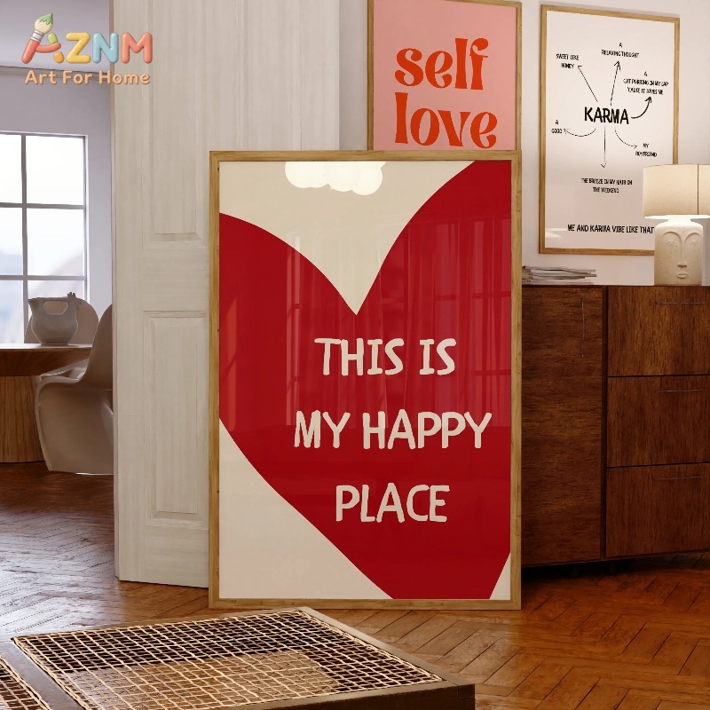 Burası Benim Mutlu Yerim Sanat - Home Decor Minimal incelemesi ve fiyatı