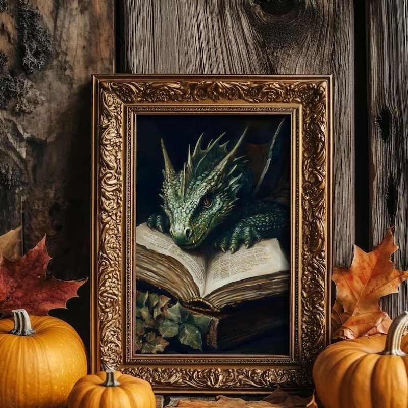 Büyük Ejderha Kitap Okuyan Pos - Home Decor Gothic incelemesi ve fiyatı