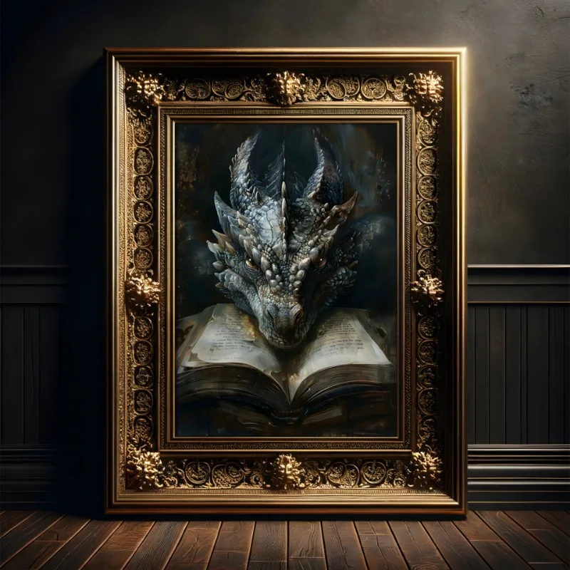 Büyük Ejderha Kitap Okuyan Pos - Home Decor Gothic incelemesi ve fiyatı