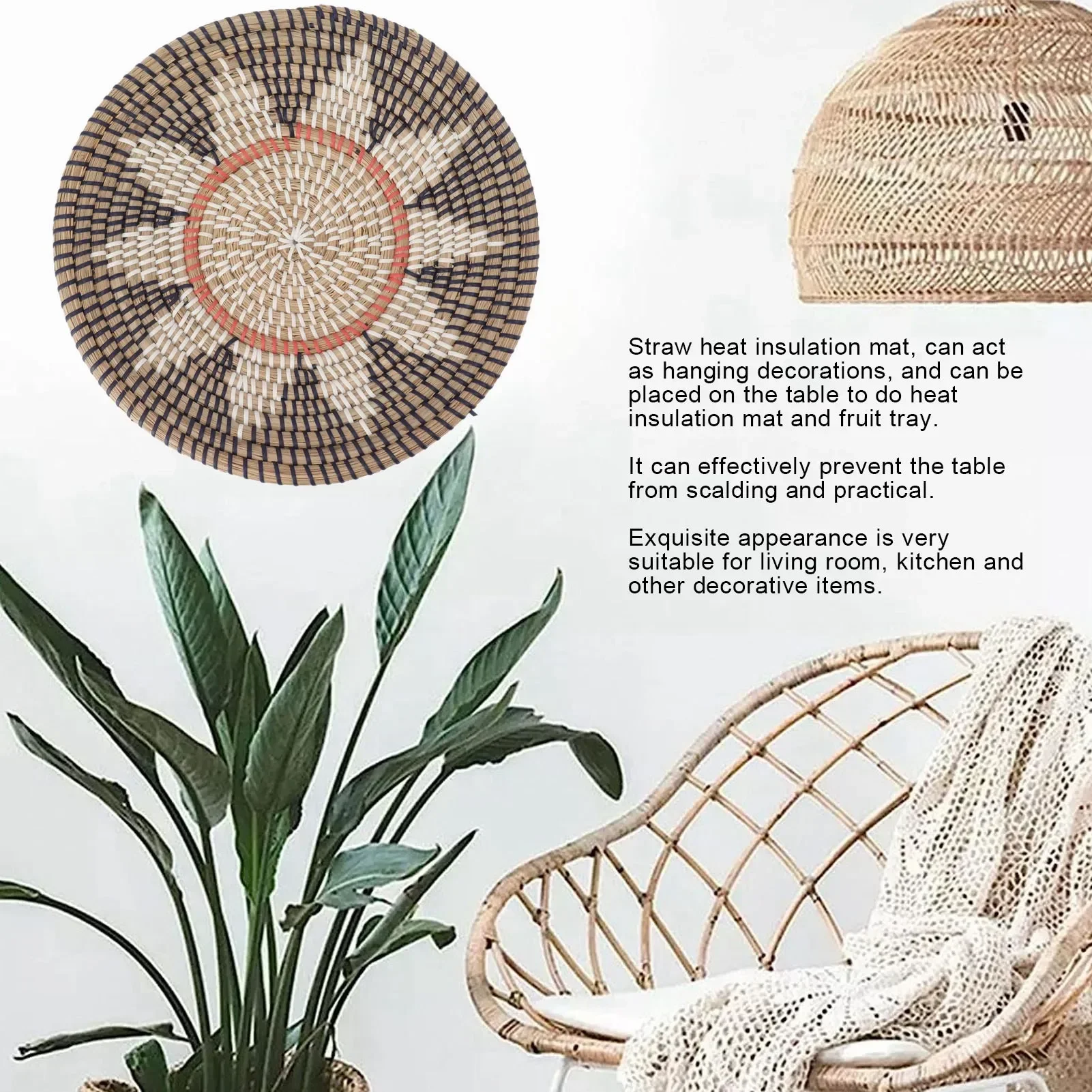 Yuvarlak Çim Duvar Süsleri 35c - Woven Wall Basket incelemesi ve fiyatı