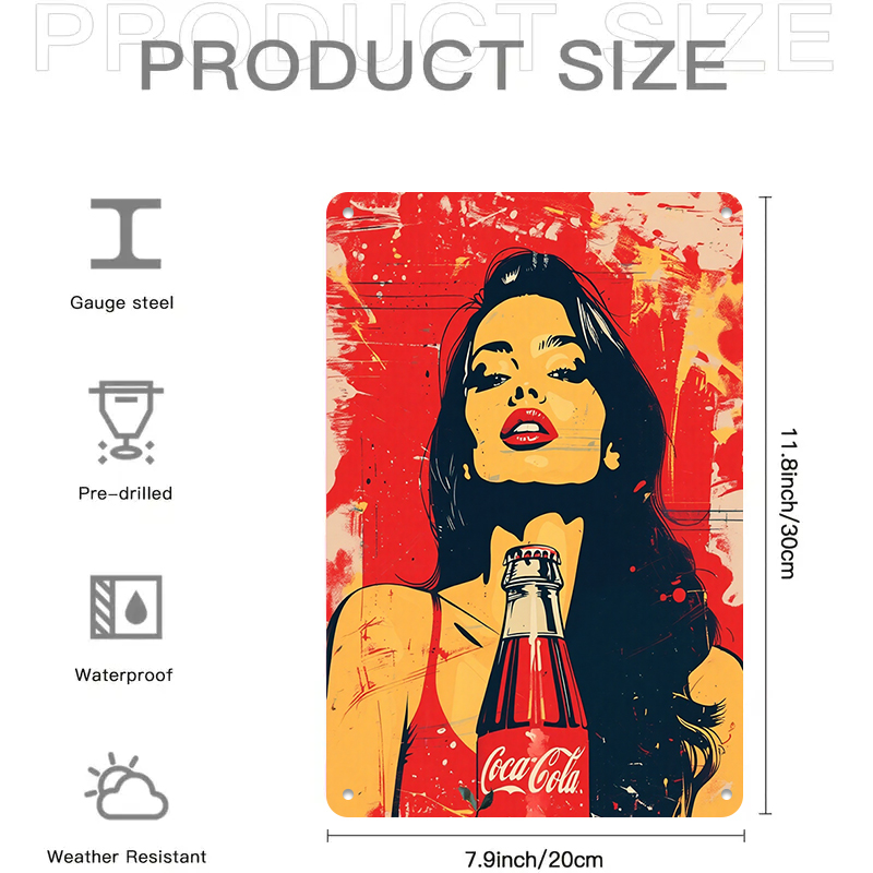 1 Adet 2D Düz Vintage Coca Col - Home Decor Shop incelemesi ve fiyatı
