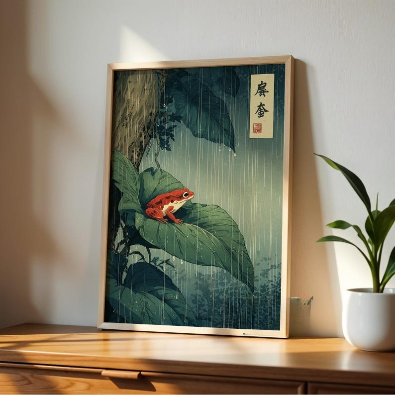 1 adet japon kurbağa tuval duv - Home Decor Aesthetic Pinterest incelemesi ve fiyatı