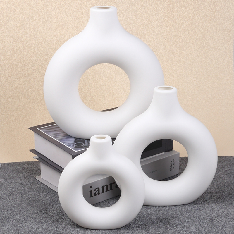 Donut Plastik Vazo Beyaz Siyah - Home Decor Aesthetic Pinterest incelemesi ve fiyatı