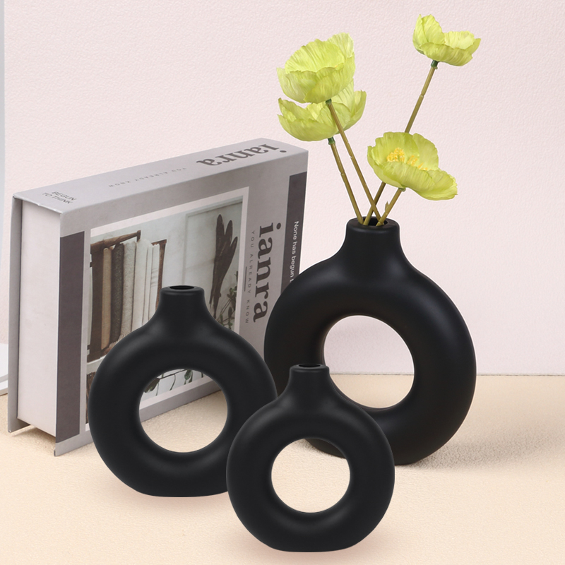 Donut Plastik Vazo Beyaz Siyah - Home Decor Aesthetic Pinterest incelemesi ve fiyatı