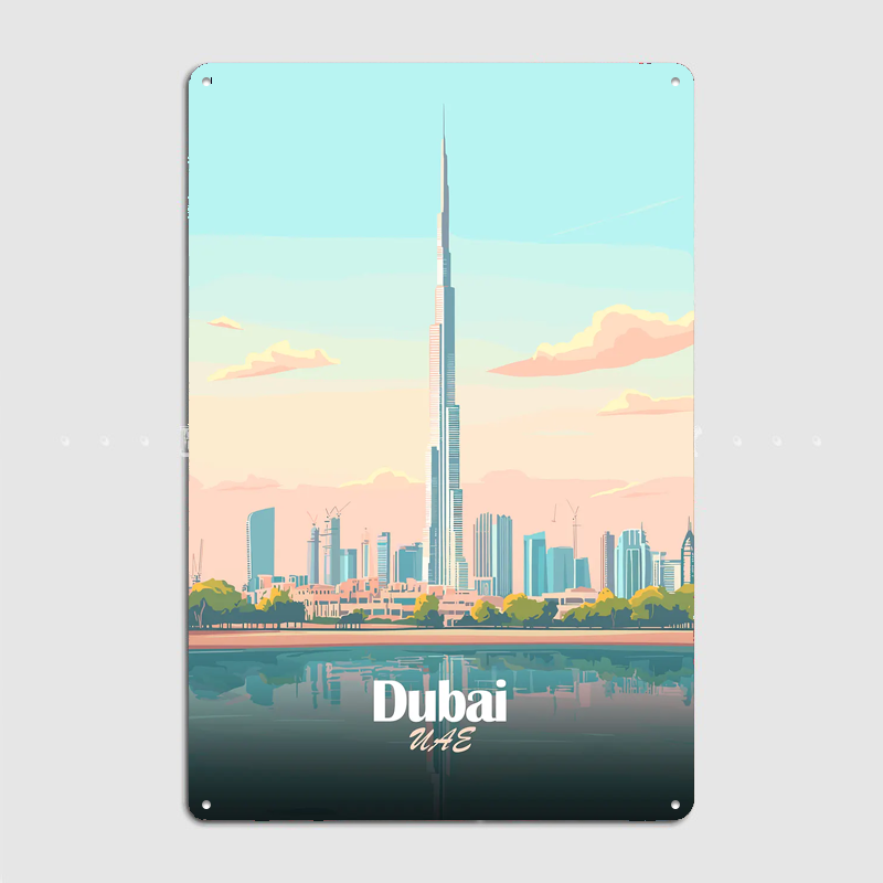 Dubai Manzarası Vektör Posteri - Home Decor Vector incelemesi ve fiyatı