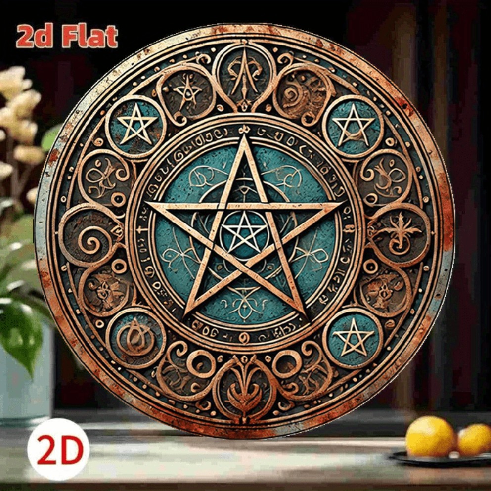 Vintage Wiccan Pentagram Metal - Home Decor Gothic incelemesi ve fiyatı