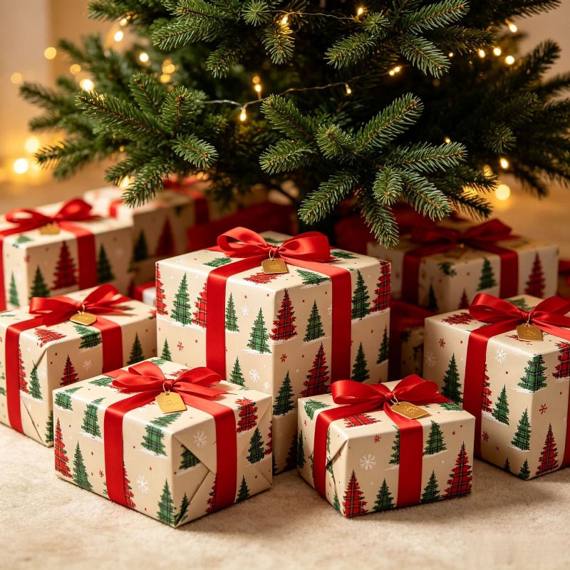 Noel Hediye Kağıdı |   Kırmızı - Home Decor Xmas Tree incelemesi ve fiyatı