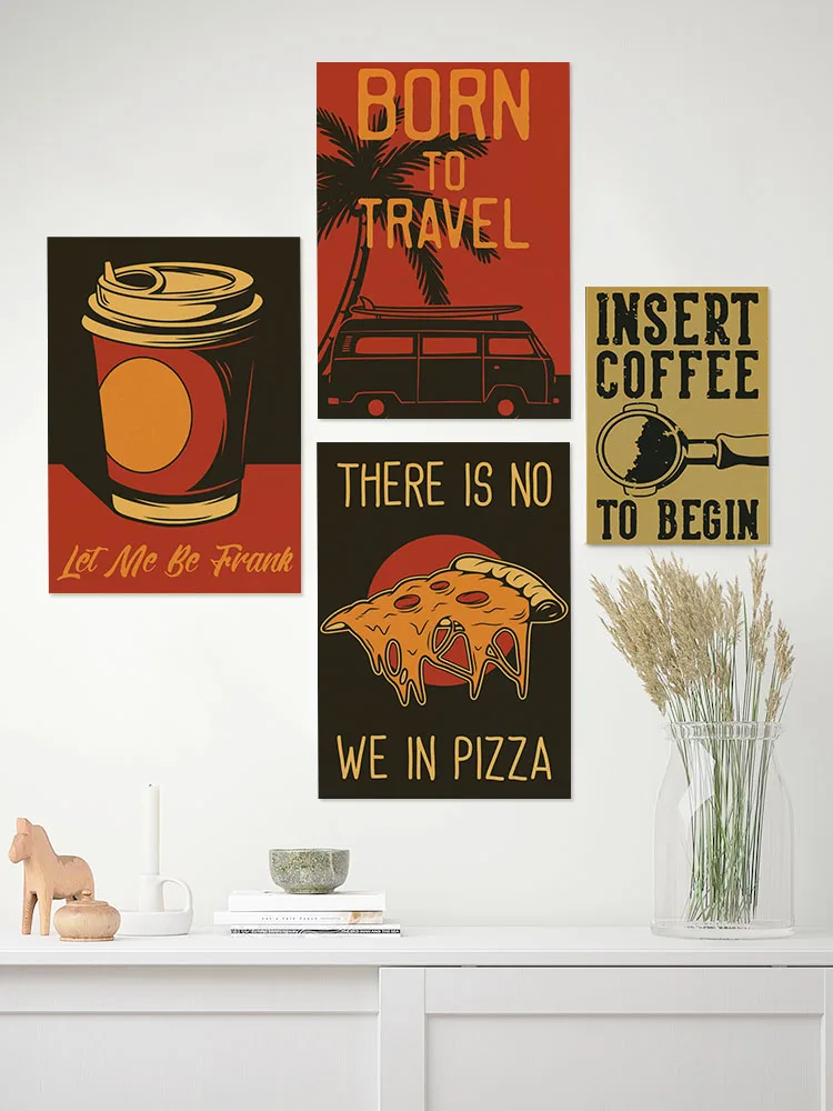 Kahve Vektör Poster Seti Retro - Home Decor Vector incelemesi ve fiyatı