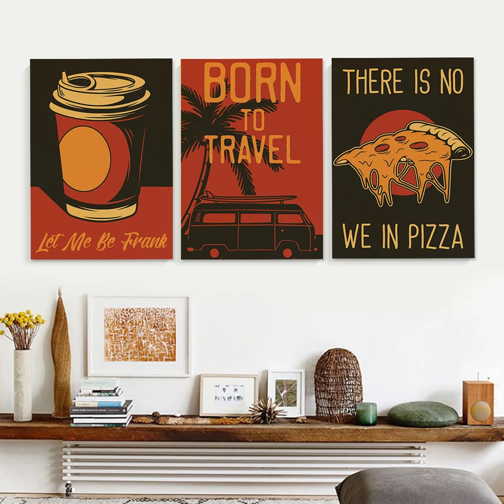 Kahve Vektör Poster Seti Retro - Home Decor Vector incelemesi ve fiyatı