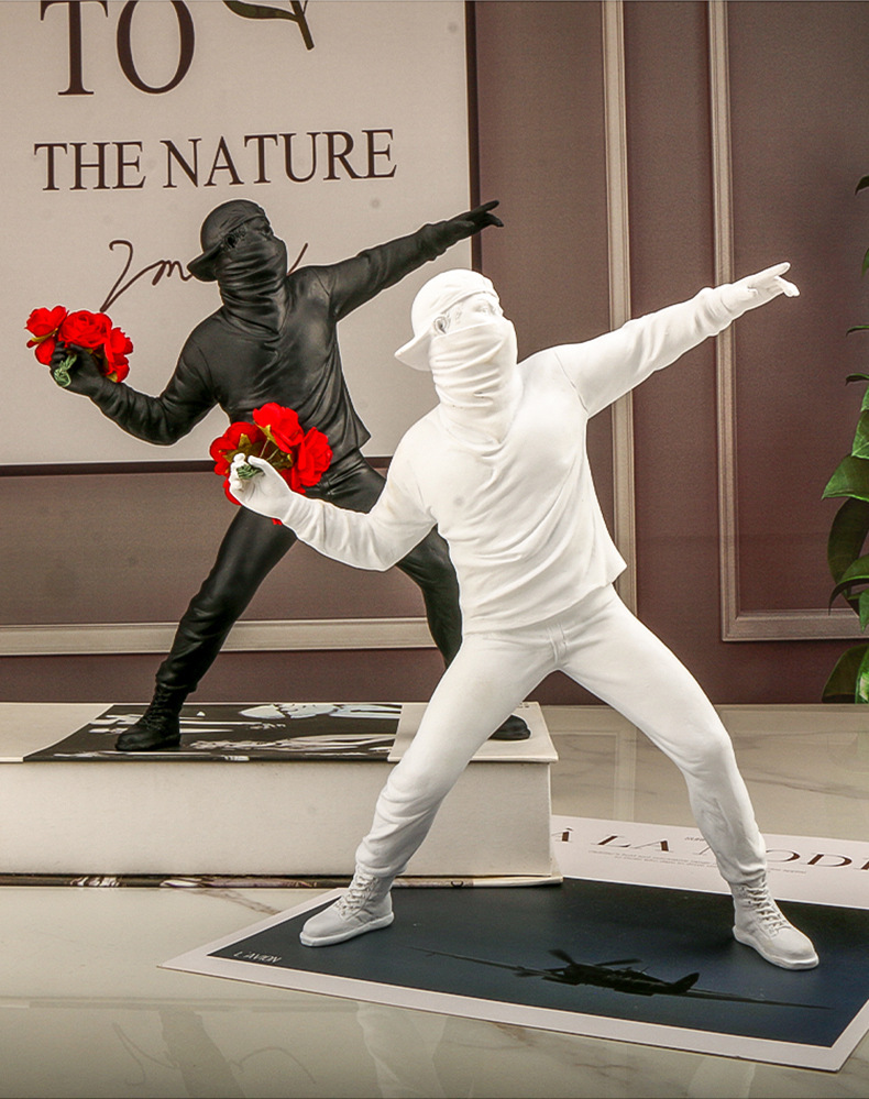 Banksy hala çiçek dekorasyonu  - Abstract Sculpture Resin incelemesi ve fiyatı