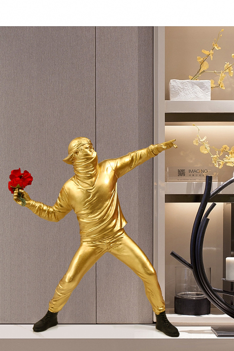 Banksy hala çiçek dekorasyonu  - Abstract Sculpture Resin incelemesi ve fiyatı